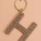 Lucky Feather Glitter Initial Keychain