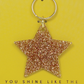 Lucky Feather Glitter Shape Keychain