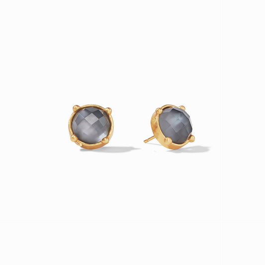 Julie Vos "Honey" Stud- Gold Iridescent Charcoal Blue