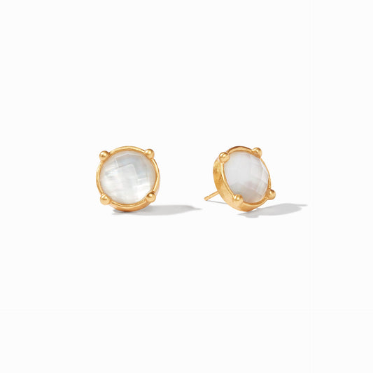 Julie Vos “Honey” Stud-Gold Iridescent Clear Crystal