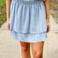 The Robin Double Layer Tiered Skirt-Light Blue