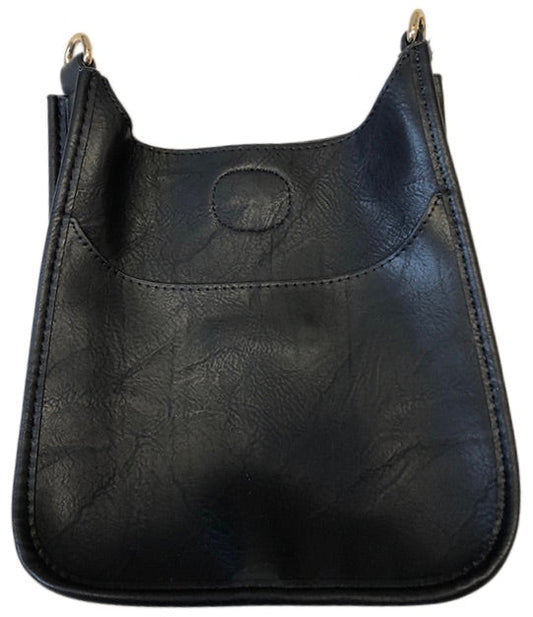Ahdorned Vegan Leather Mini Messenger Bag-Black