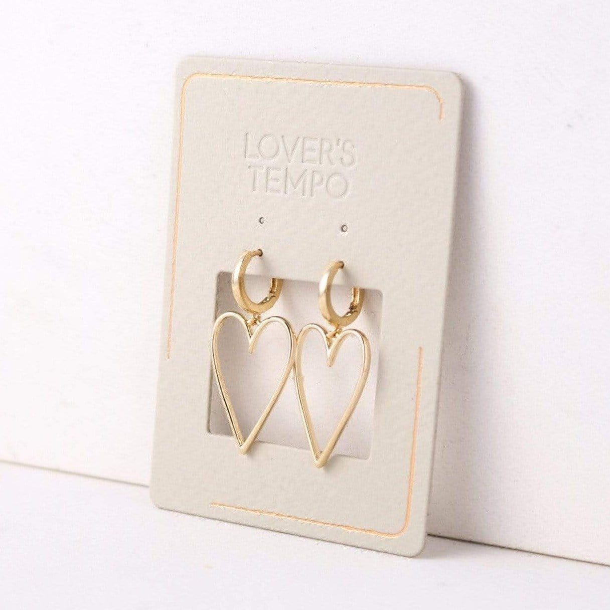 Lovers Tempo “Lovestruck Heart” Hoop Earrings-Gold