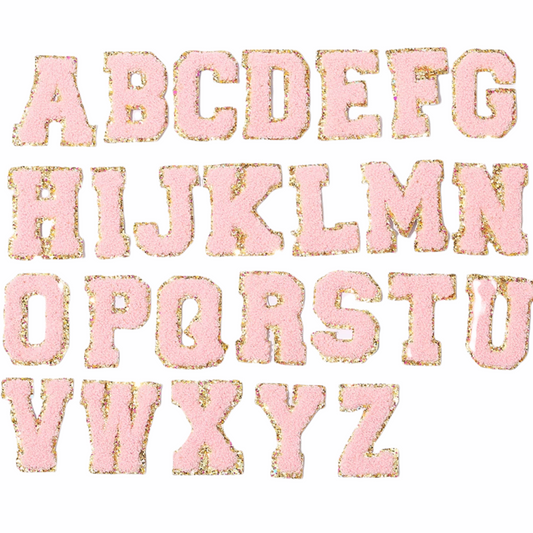 Chenille/Glitter Letters-Light Pink