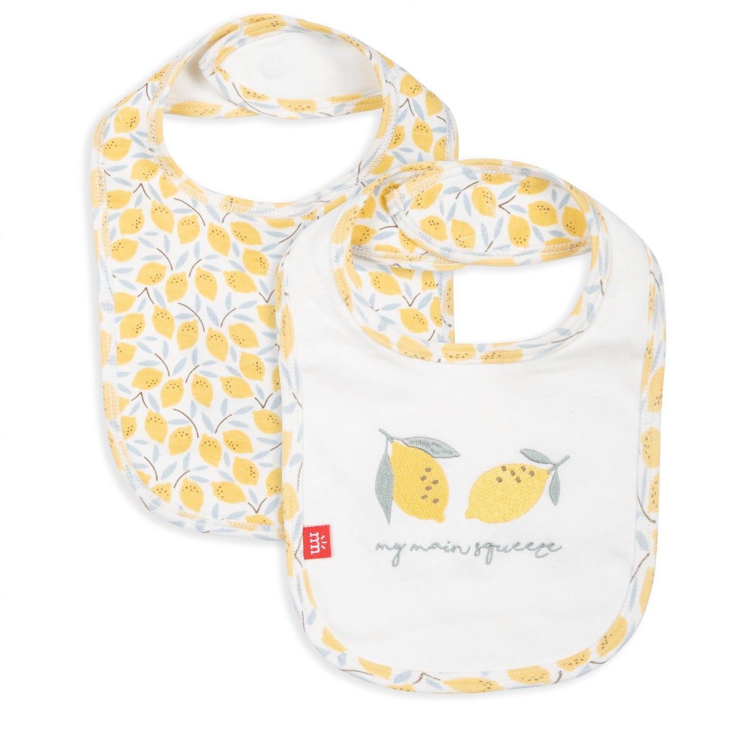 Magnetic Me "Easy Peasy Lemon Squeezy" Organic Cotton Reversible Magnetic Bib