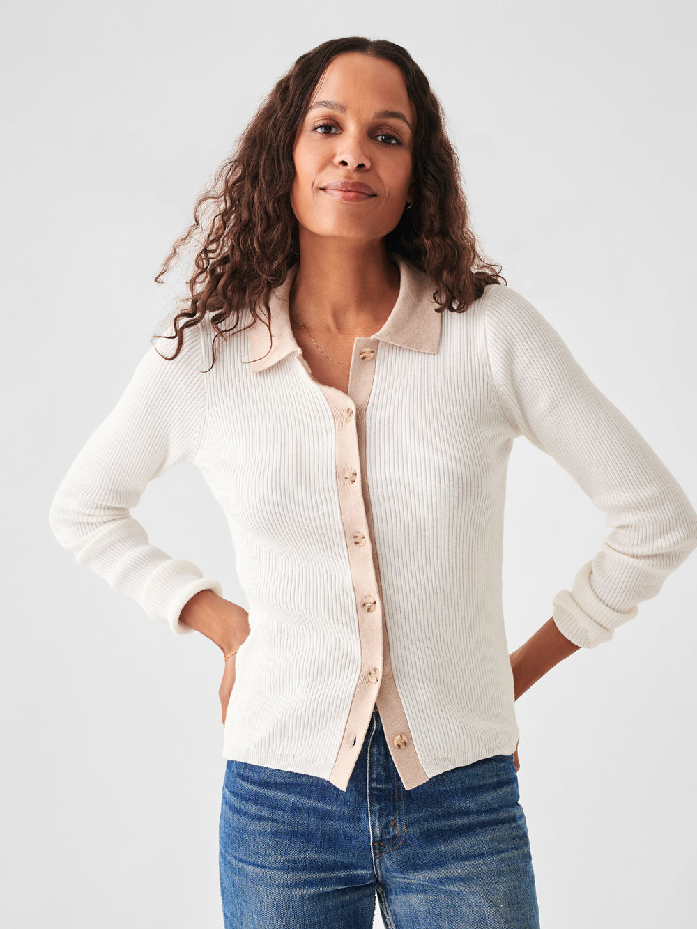 Faherty Mikki Cardigan-White