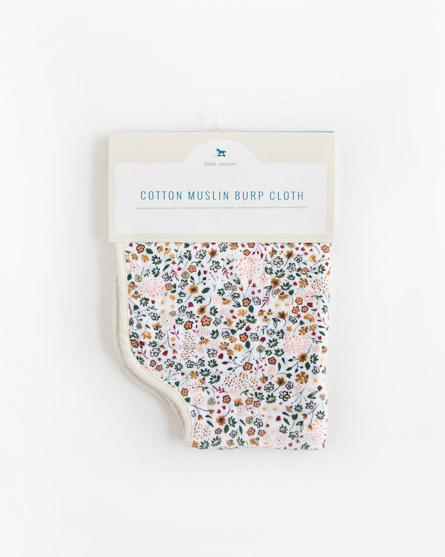 Little Unicorn Cotton Muslin Burp Cloth - Pressed Petals