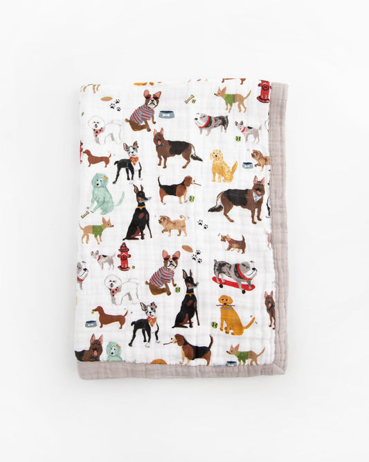 Little Unicorn Cotton Muslin Baby Quilt - Woof