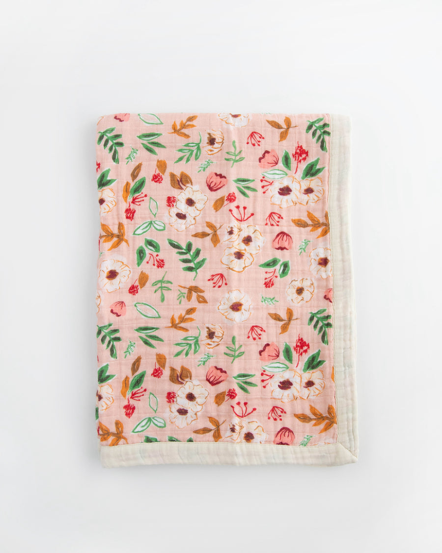 LIttle Unicorn Cotton Muslin Baby Quilt - Vintage Floral