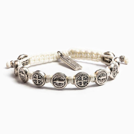 My Saint My Hero Blessing Bracelet- Silver/White