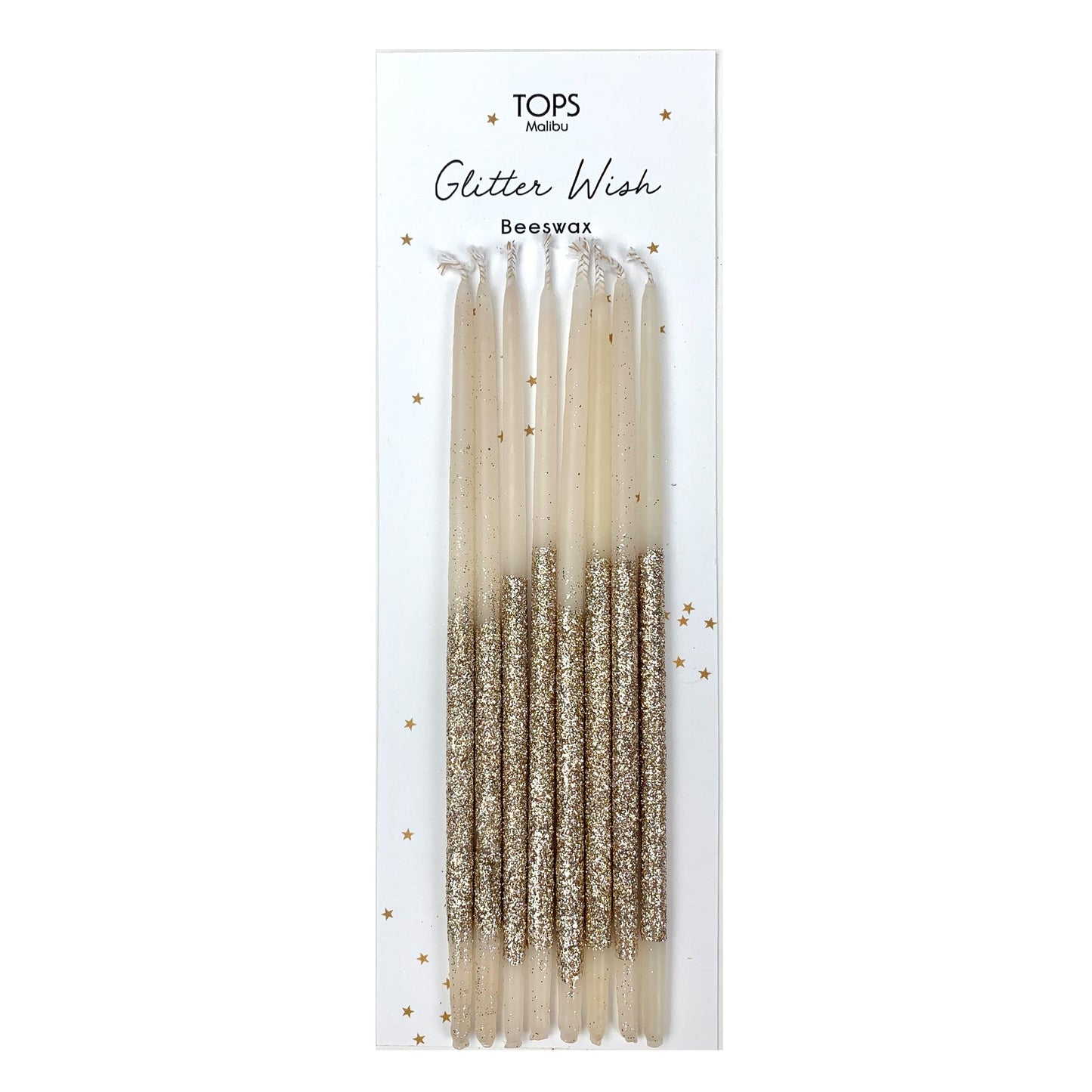 6" Beeswax Glitter Wish Candles-Gold (Set of 8)