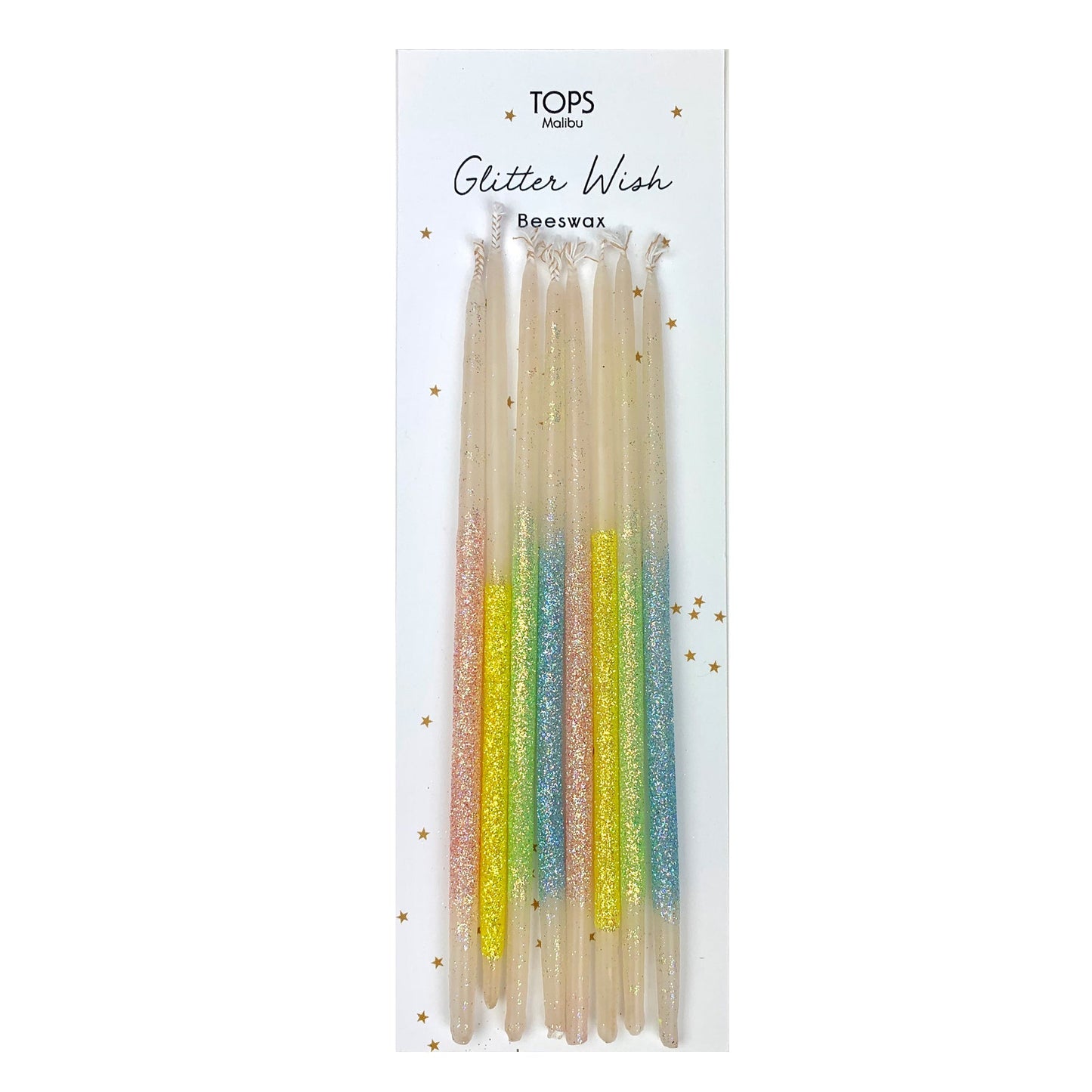 6" Beeswax Glitter Wish Candles-Assorted (Set of 8)