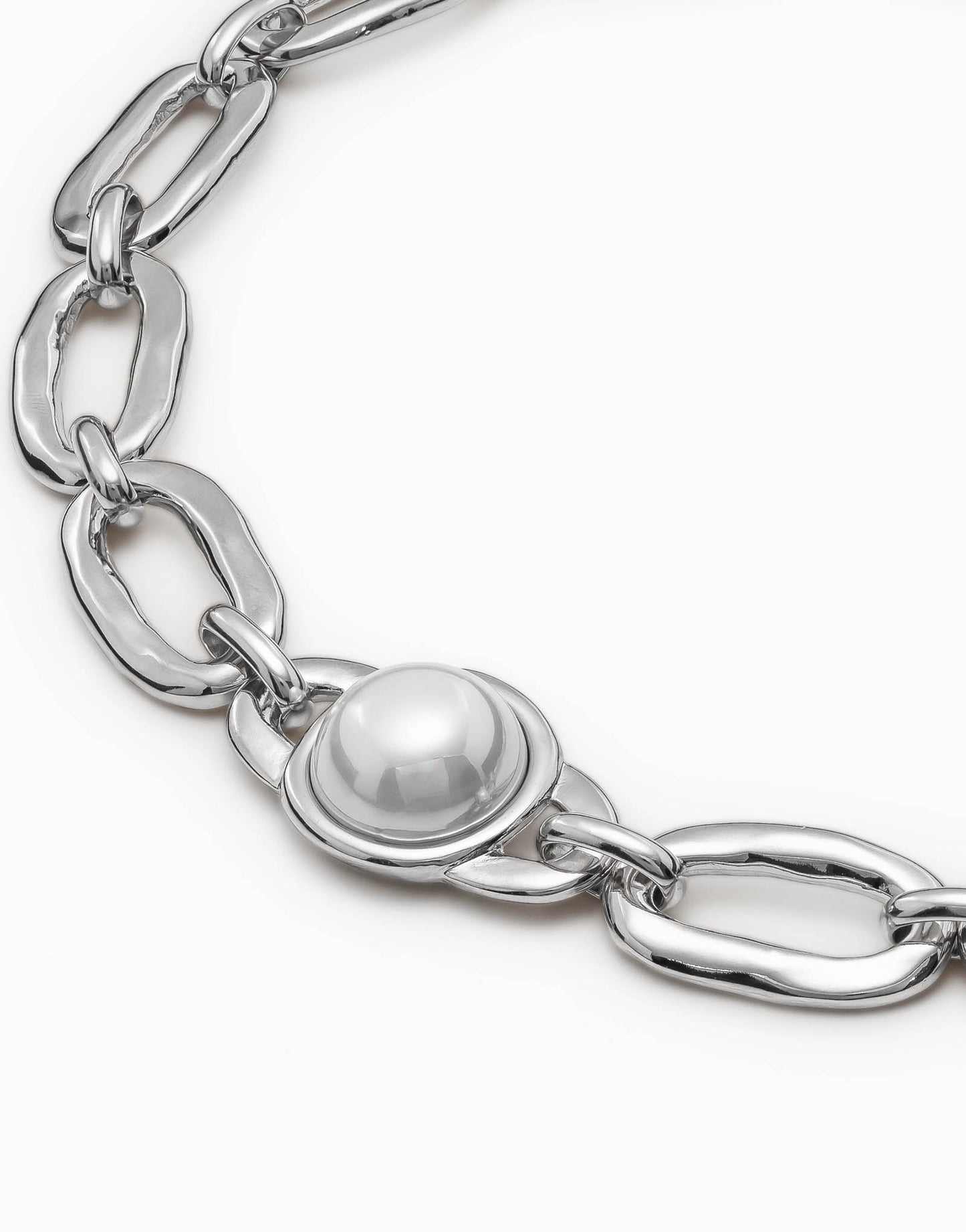 Uno de 50 "Ovni" Necklace- Silver/Pearl