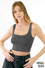 Niki Biki Vintage Chevron Crop Top