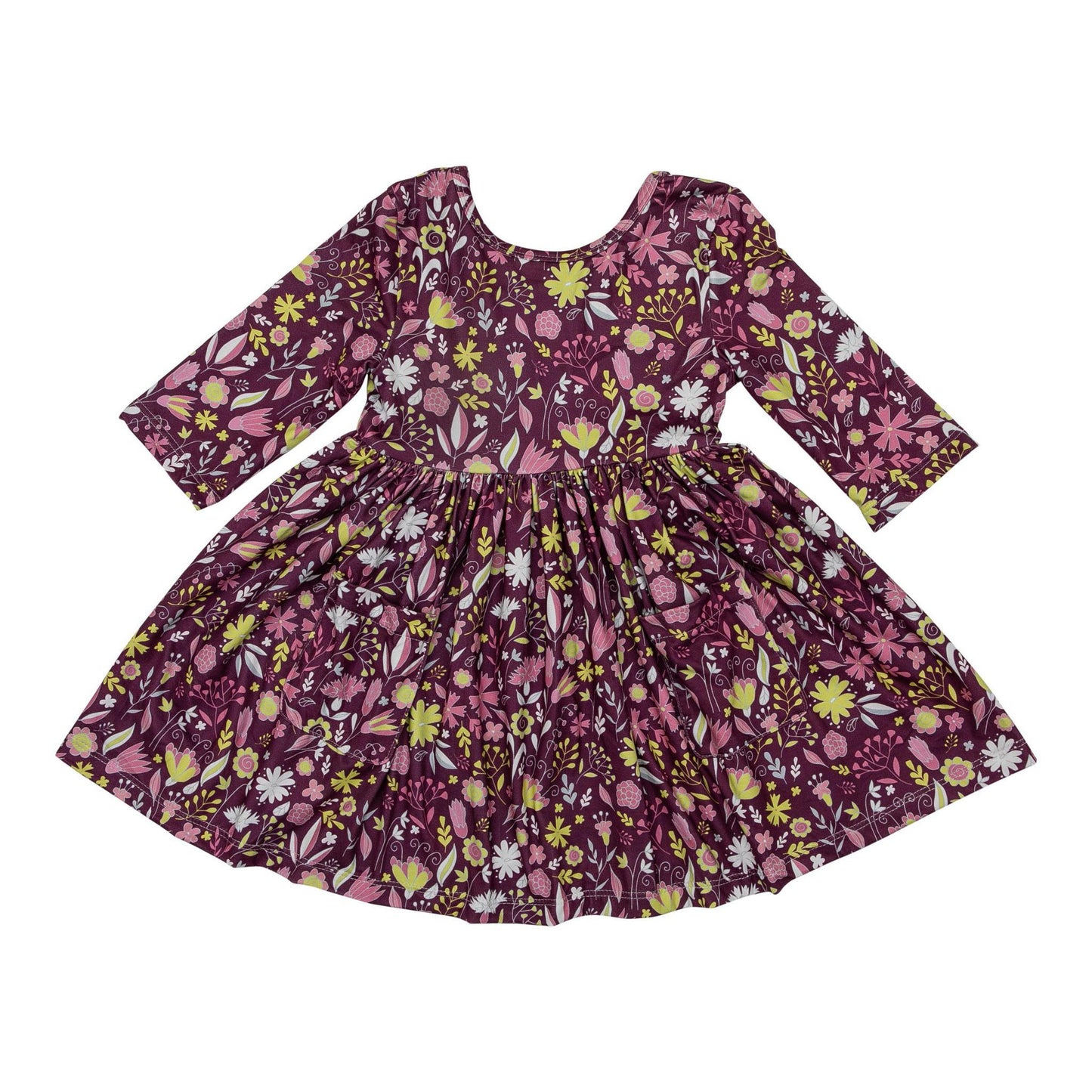 Mila & Rose "Vintage Blooms" 3/4 Sleeve Pocket Twirl Dress