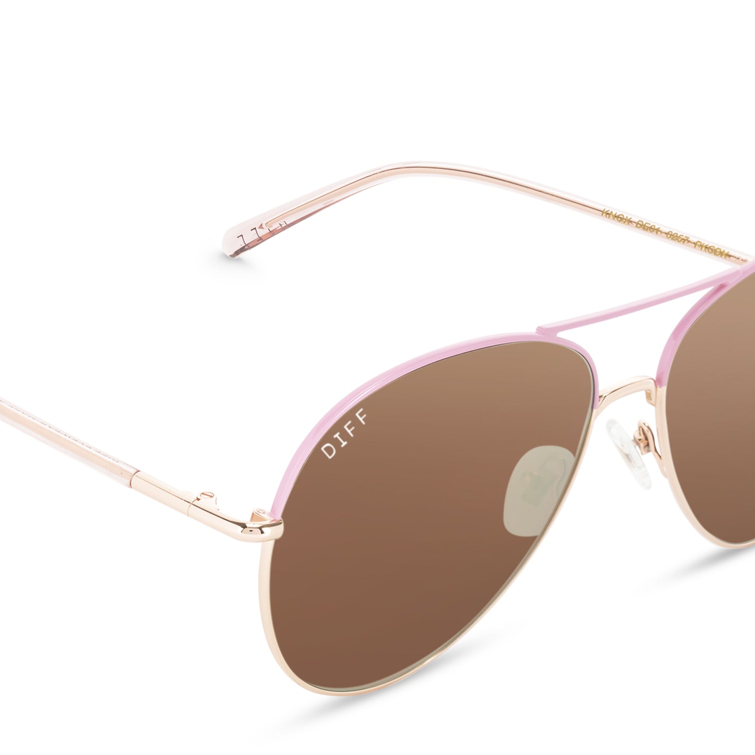 DIFF Eyewear “Knox”Rose Gold and Cherry Blossom Mirror Lenses