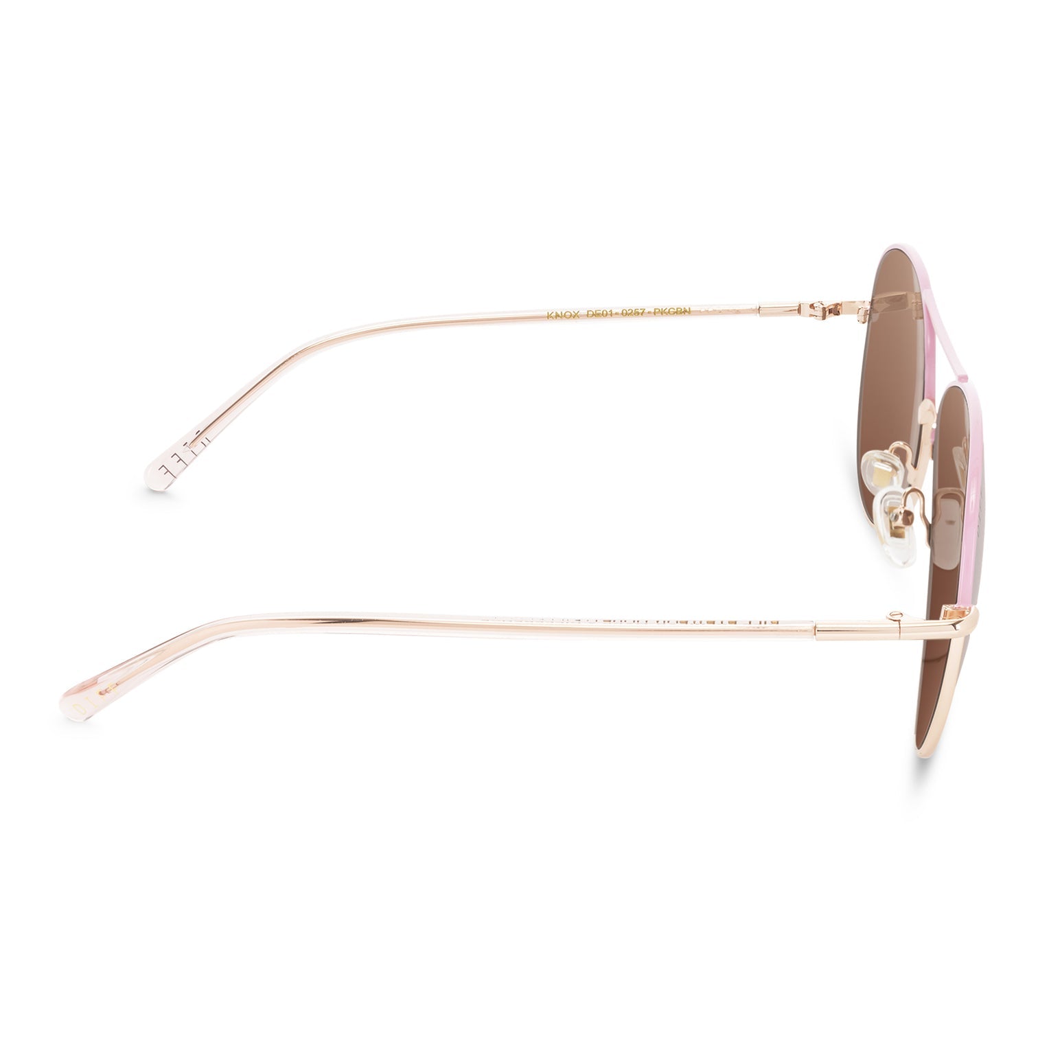 DIFF Eyewear “Knox”Rose Gold and Cherry Blossom Mirror Lenses