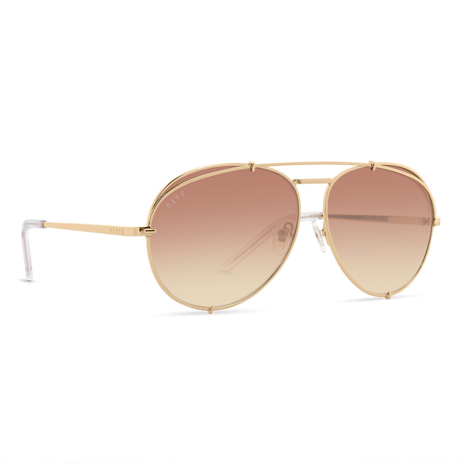 DIFF EYEWEAR Dash in Gold & Peach Mirror