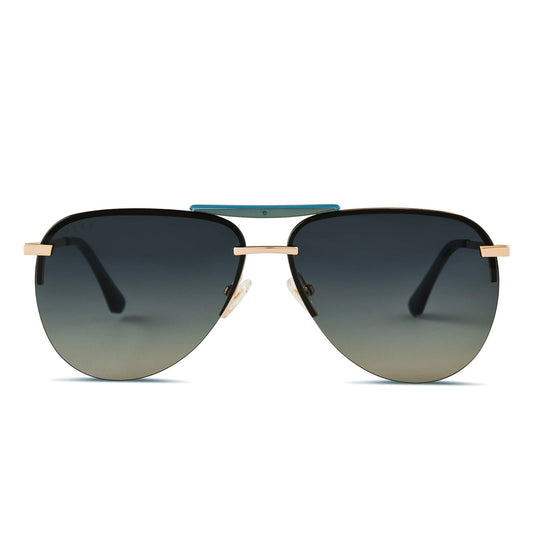 Diff Eyewear "Tahoe" Gold Blue Gradient Polarized