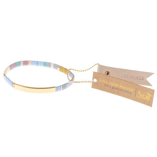 Scout Curated "Good Karma" Miyuki Bracelet | Be Fierce - Lavender/Gold