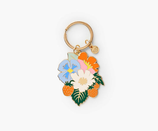 Rifle Paper Co. "Strawberry Fields" Enamel Keychain