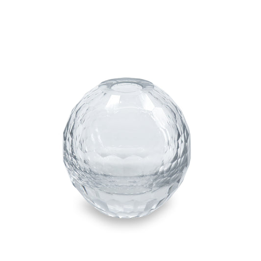 Beatriz Ball Faceted Round Vase - Clear