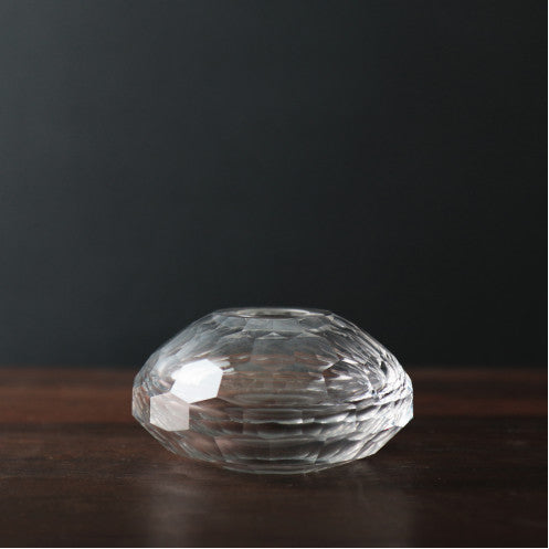 Beatriz Ball Faceted Short Vase - Clear