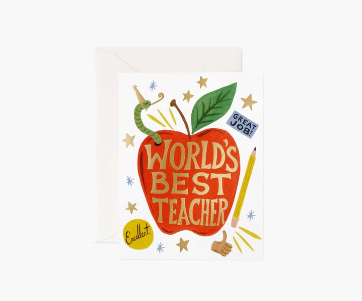 Rifle Paper Co. "World's Best Teacher" Card