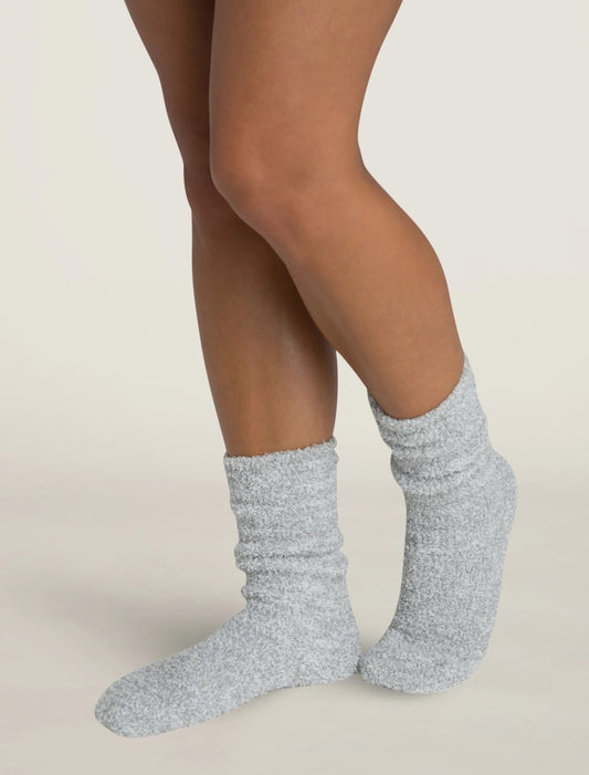 Barefoot Dreams CozyChic® Heathered Women's Socks-Blue Water/White