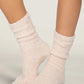 Barefoot Dreams CozyChic® Heathered Women's Socks- Dusty Rose/White