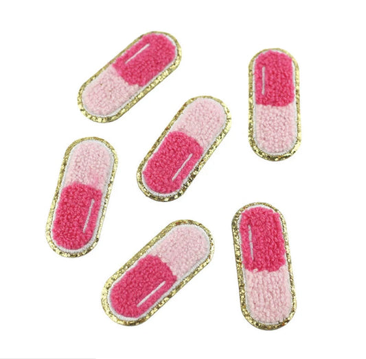 Chenille Pink Pill Patch