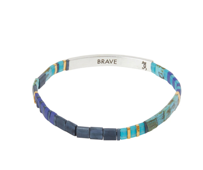 Scout Curated "Good Karma" Miyuki Bracelet | Brave - Cobalt/Silver