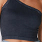 Niki Biki Vintage One Shoulder Crop Top - Available in 9 Colors
