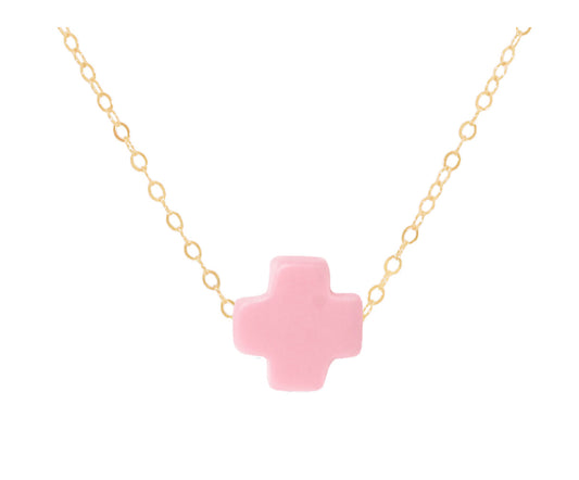 Enewton Signature Cross Necklace- Pink