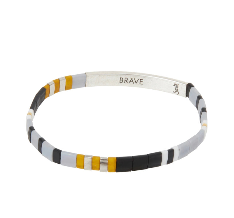 Scout Curated "Good Karma" Miyuki Bracelet | Brave - Gray/Black/Silver