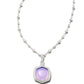 Kendra Scott Davie Intaglio Pendant Necklace-Silver Lavender Opalite Butterfly