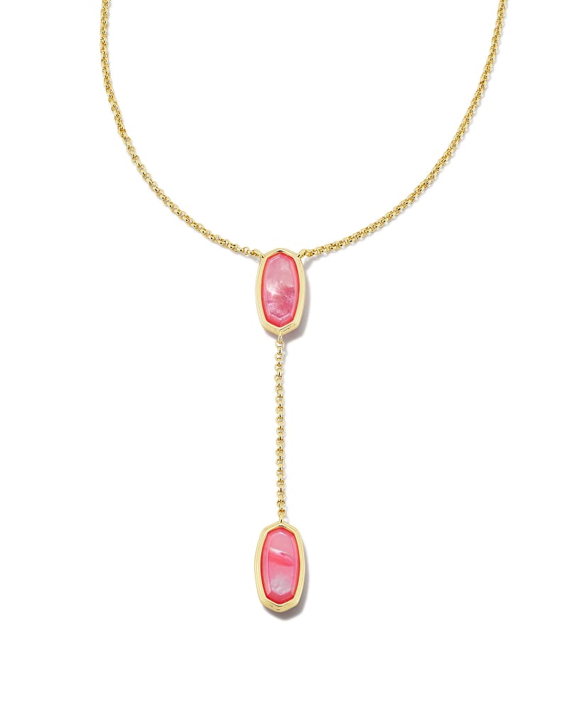 Kendra Scott Framed Elisa Y Necklace- Gold Peony MOP