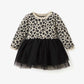 Elegant Baby Leopard Tulle Baby Knit Dress