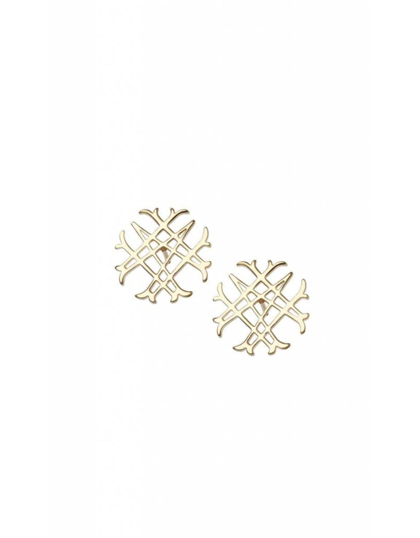 Natalie Wood Logo Stud Earring - Gold