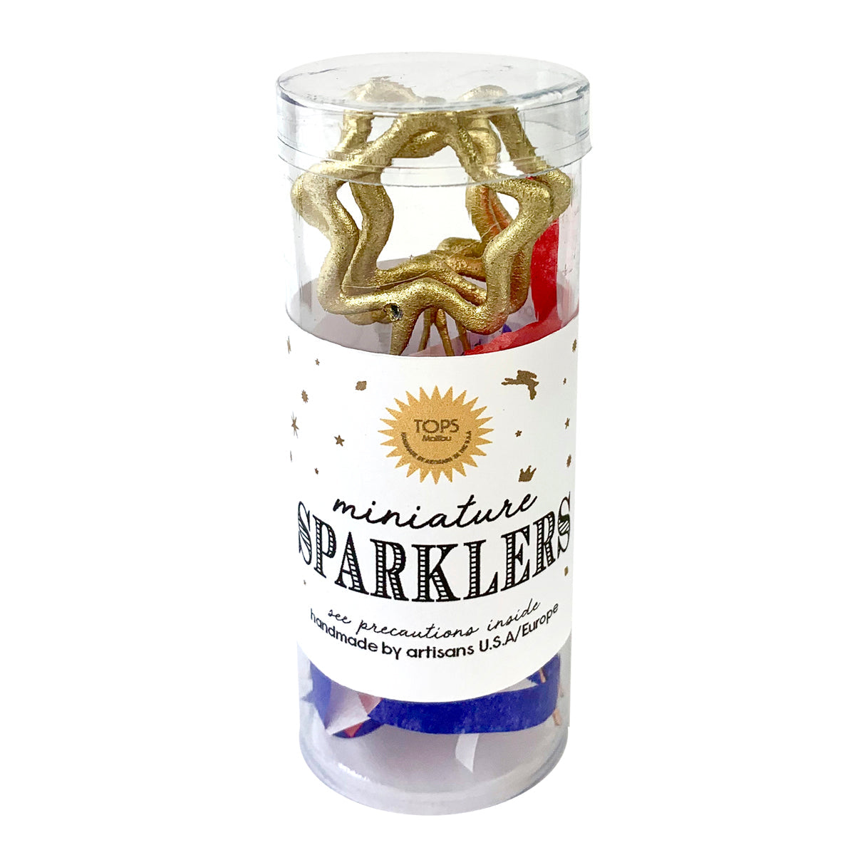 Mini Gold Star Sparklers 4th of July in a Tube