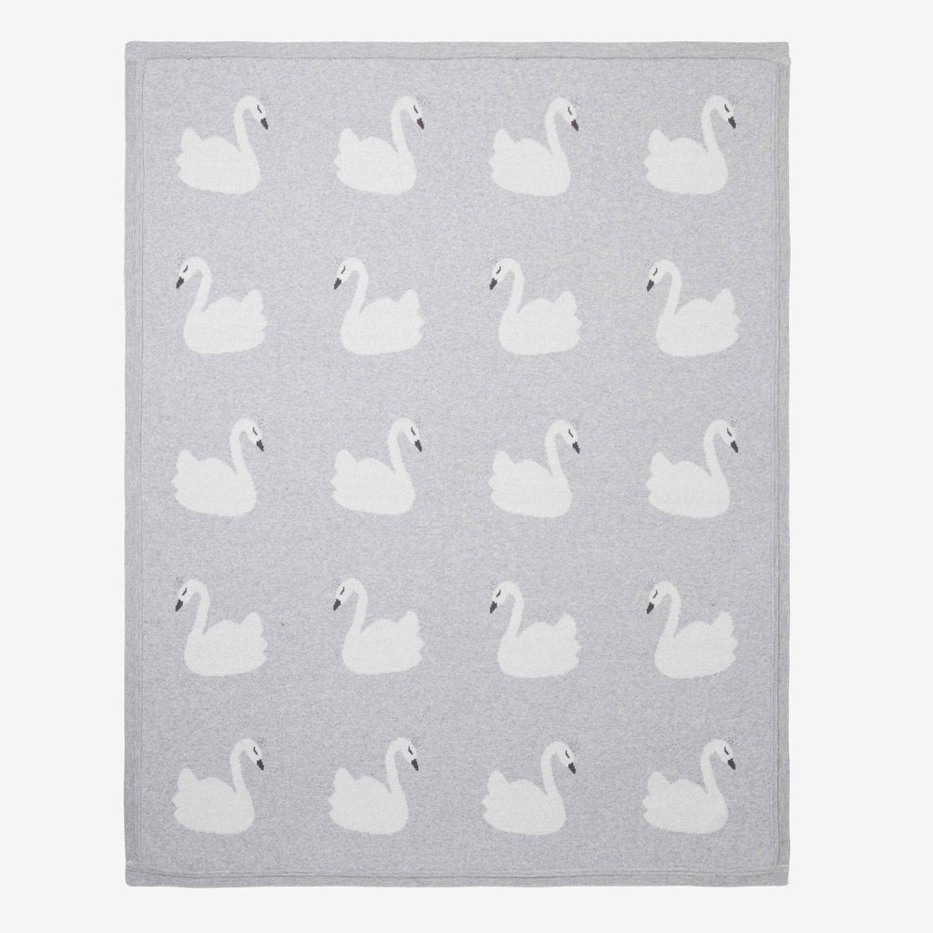 Swan Knit Baby Blanket