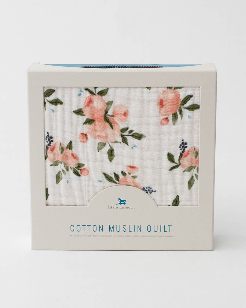 LIttle Unicorn Original Cotton Muslin Quilt - Watercolor Roses